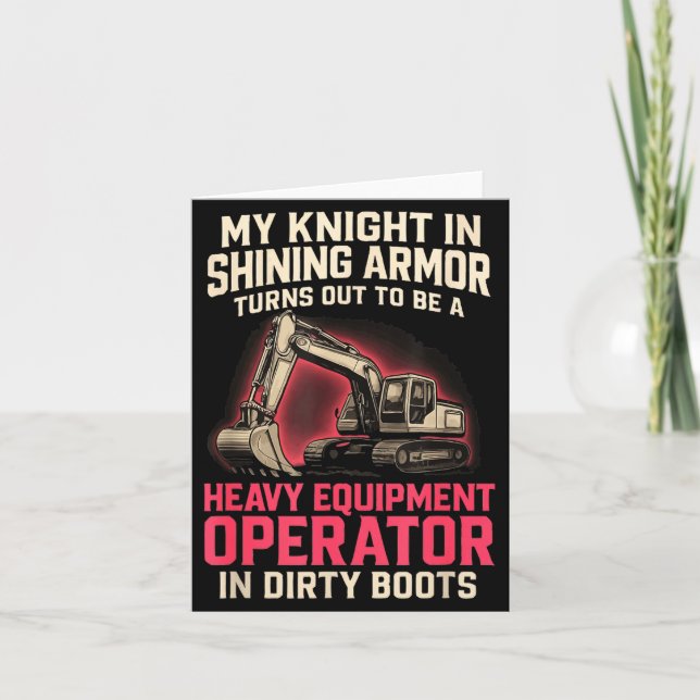 Tarjeta My Knight In Shining Heavy Equipment Operator Wife (Anverso)