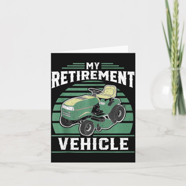 Tarjeta My Retirement Vehicle Funny Riding Lawn Mower Retr (Anverso)