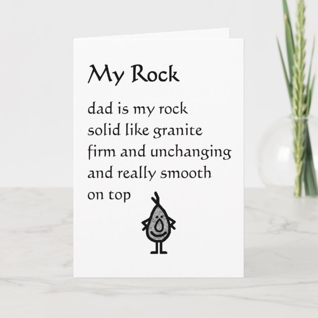 Tarjeta My Rock - Un poema gracioso para papá (Anverso)