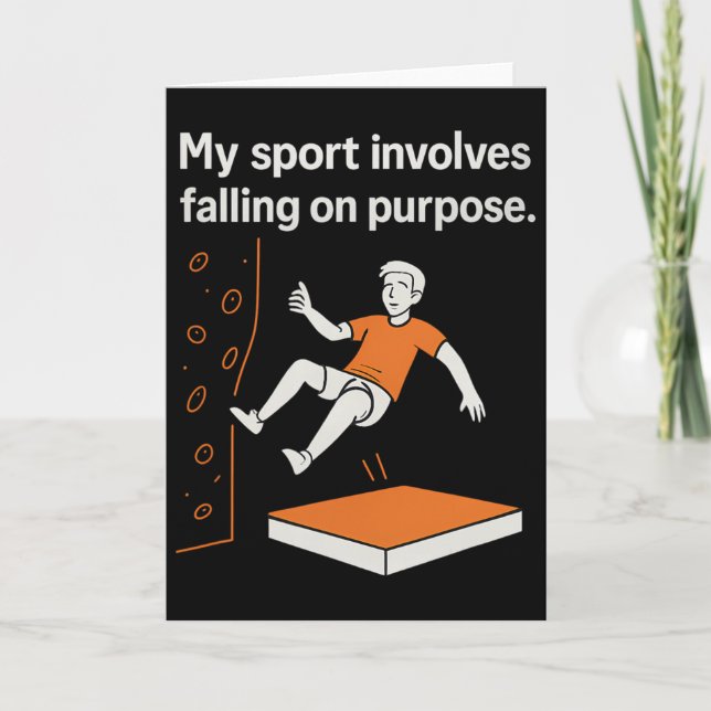 Tarjeta My Sport Involves Falling On Purpose Climbing Humo (Anverso)