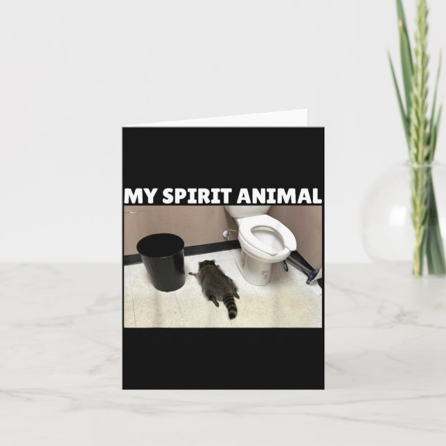 Tarjeta My Srit Animal Drunk Raccoon Funny Lazy Mood  (Anverso)