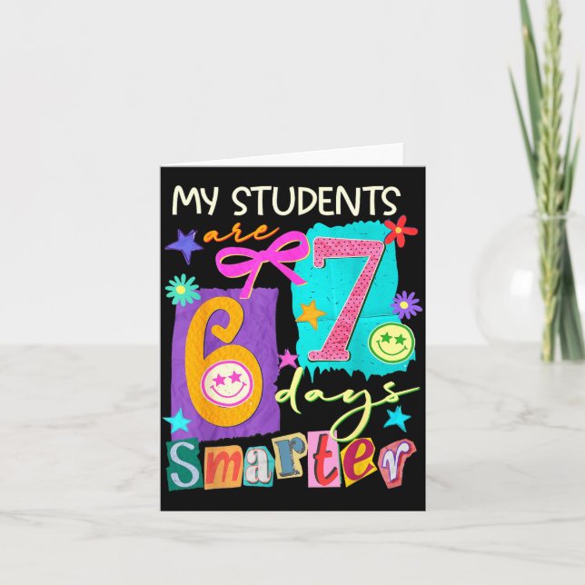 Tarjeta My Students Are 67 Days Smarter Funny Teacher Kids (Anverso)