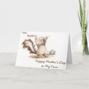 TARJETA "MY TWIN" ES UN DÍA DE MADRE FELIZ DE LA ESTRELLA