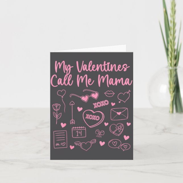Tarjeta My Valentines Call Me Mama For Mom Mommy Valentine (Anverso)