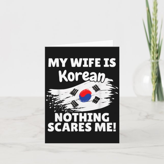 Tarjeta My Wife Is Korean Funny Korea Flag Gift For Husban (Anverso)