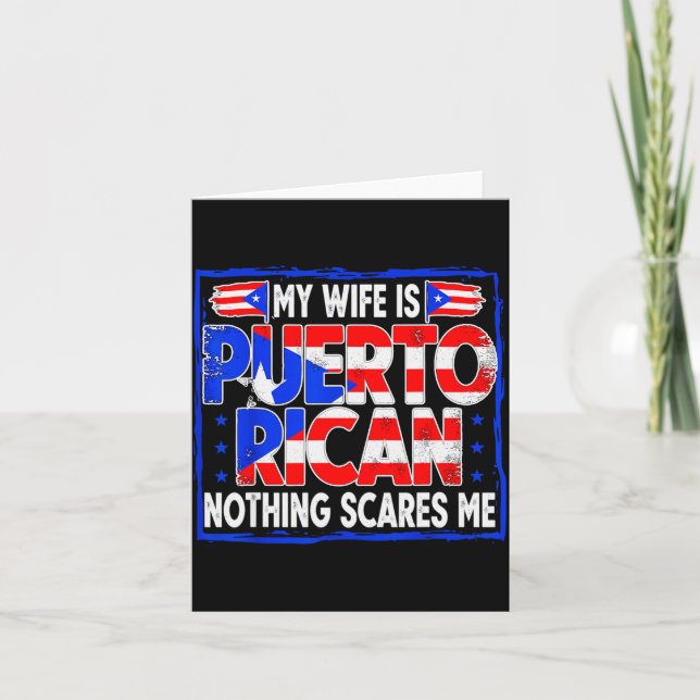 Tarjeta My Wife Is Puerto Rican Nothing Es Me Funny Puerto (Anverso)