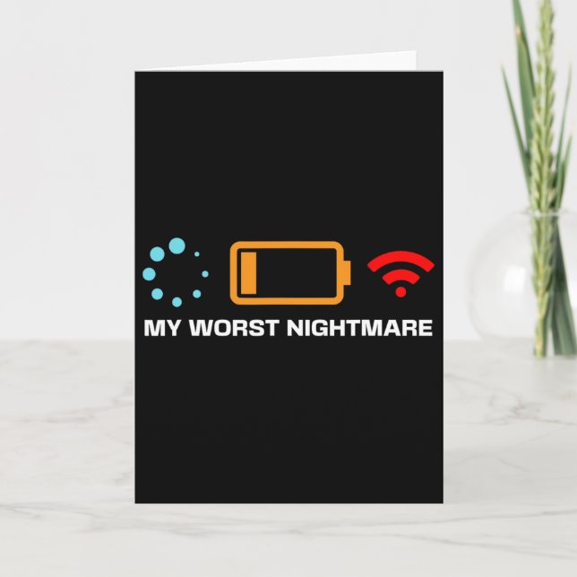 Tarjeta My Worst Scary Night Funny Pc Gamers Gaming Nerds  (Anverso)
