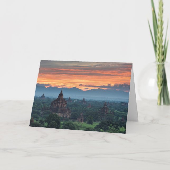 Tarjeta Myanmar, el amanecer de Bagan (Anverso)