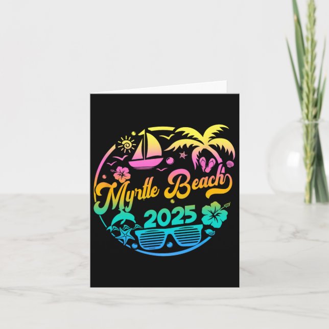 Tarjeta Myrtle Beach 2025 Vacaciones Familiares Playa Comb (Anverso)