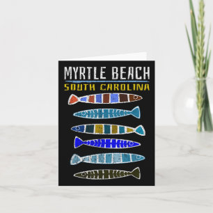 Tarjeta Myrtle Beach Shirt Cute Pescado Pesca Carolina del