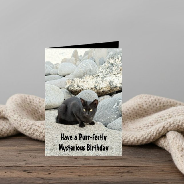 Tarjeta Mysterious black birthday cat (Subido por el creador)