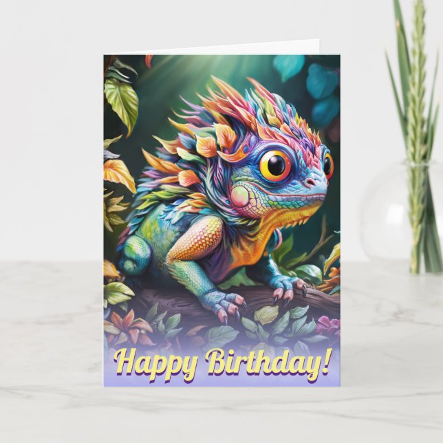 Tarjeta Mystic Enchanted Fantasy iguana (Anverso)