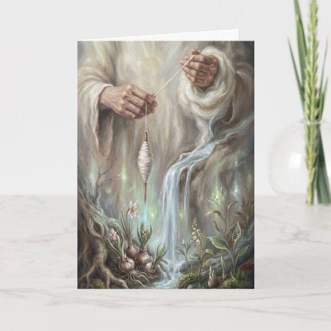 Tarjeta Mystic Hands Spinning Spring Water Roots Fantasy A (Anverso)