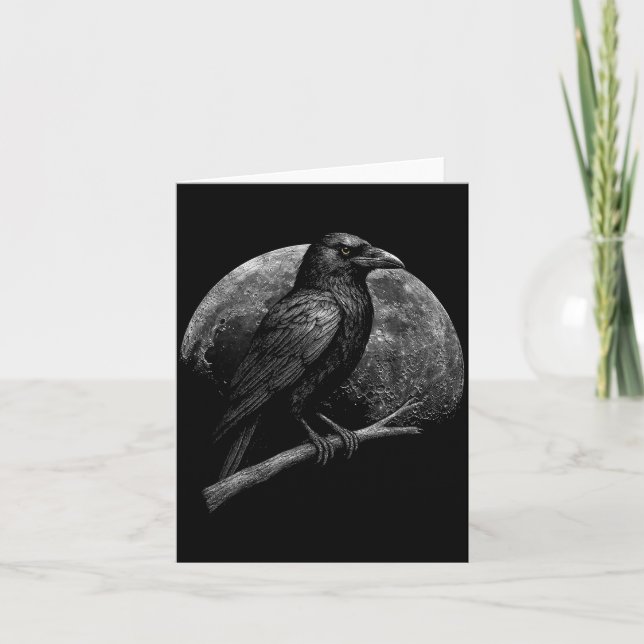 Tarjeta Mystic Raven Moon Dark Folklore Witchcraft Viking  (Anverso)