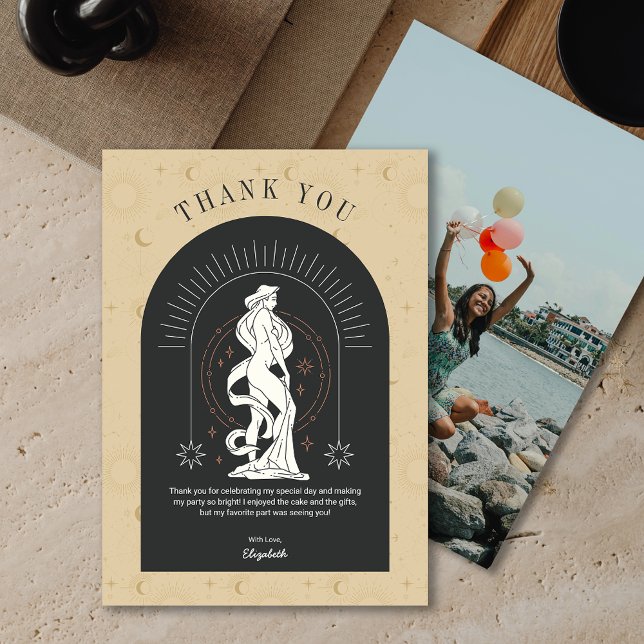 Tarjeta Mystic Virgo Zodiac Arch (Mystic Virgo Zodiac Arch Thank You Card)