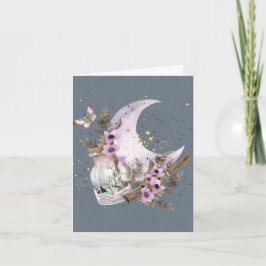 Tarjeta Mystical Boho Lavender Anemone Moon Note