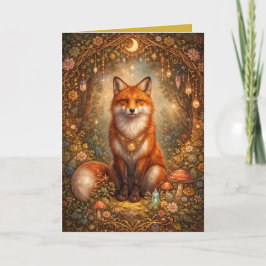 Tarjeta Mystical Fox Magickal Night Blank Inside Card