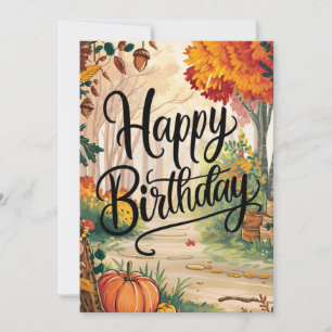 Tarjeta Mystical Lovely Cosy acogedor otoño feliz cumpleañ