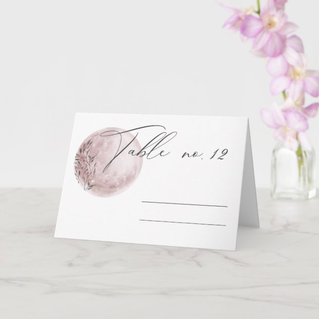 Tarjeta Mystical Moon Rubor Pink Boda Place Card (Orquídea)