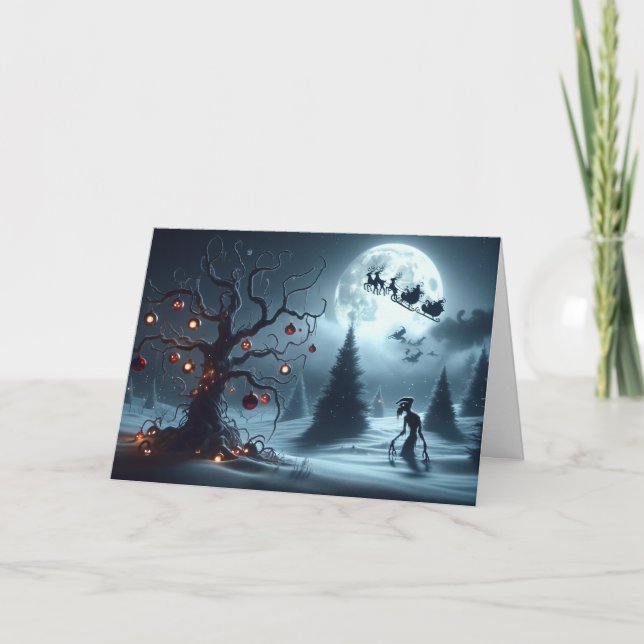 Tarjeta Mystique iluminada por la luna: un vuelo festivo e (Anverso)