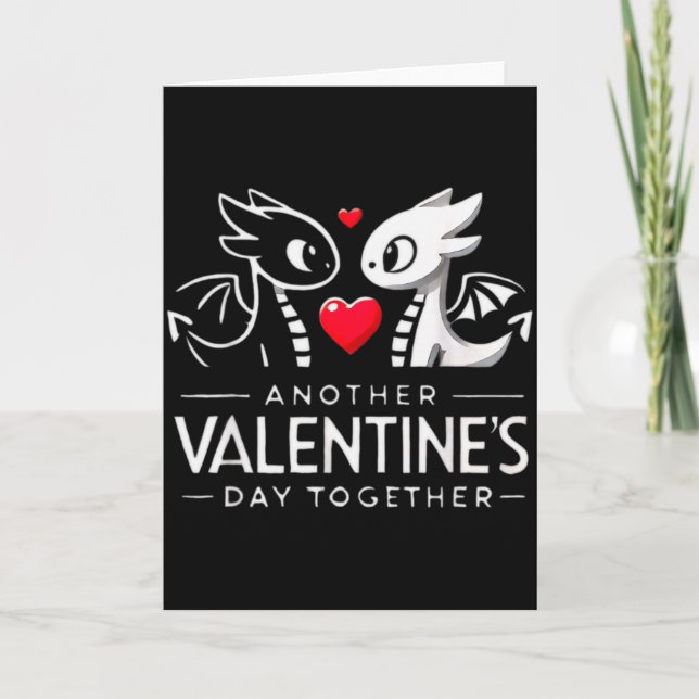 Tarjeta Mythical Love Creations Romantic Dragon Couple Val (Anverso)