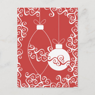 Tarjeta Nº 1 de los ornamentos rojos y blancos