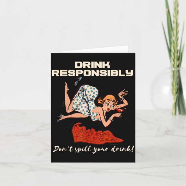 Tarjeta N Up Drinking Shirt Design Don't Sll Drink Resnsib (Anverso)