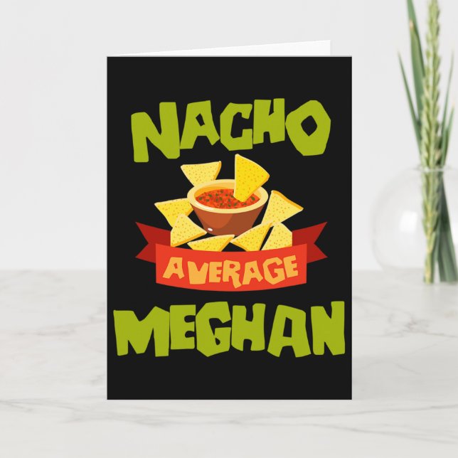 Tarjeta Nacho Average Meghan Funny Birthday Personalized N (Anverso)
