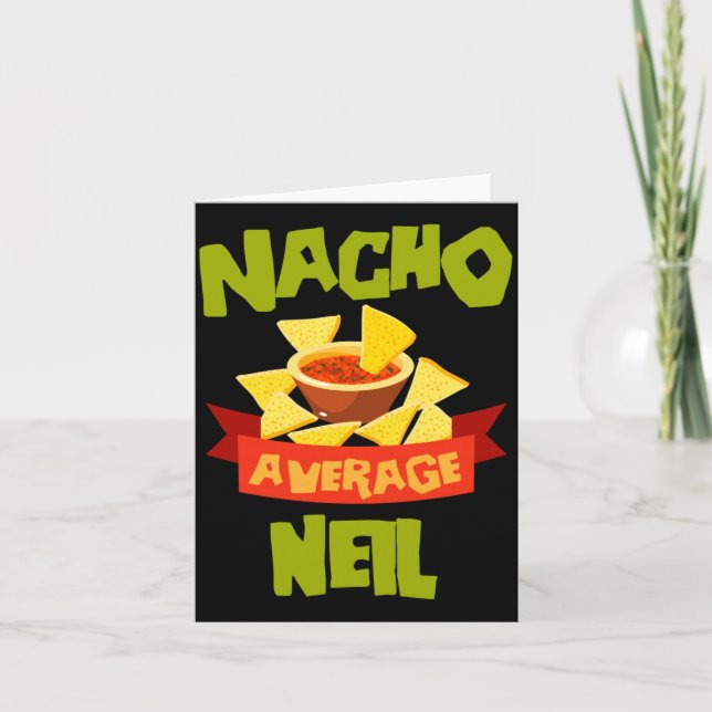 Tarjeta Nacho Average Neil Cumpleaños Divertido Personaliz (Anverso)