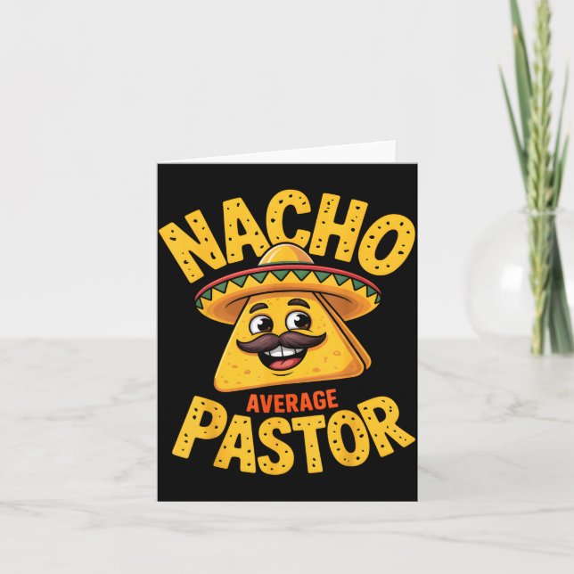 Tarjeta Nacho Pastor promedio divertido cristiano  (Anverso)