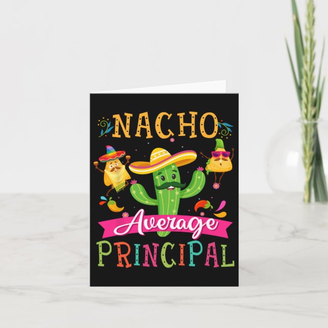 Tarjeta Nacho Promedio Principal Funny Cactus Mexicano Cin (Anverso)