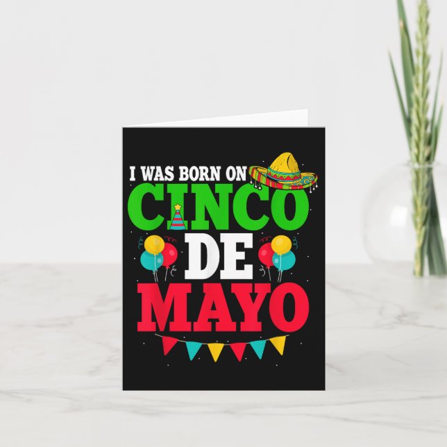 Tarjeta Nací En El Cumpleaños Cinco De Mayo Fiesta (Anverso)