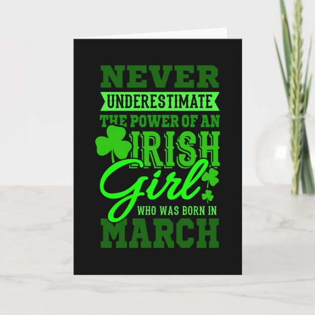 Tarjeta NACIDAS EN MARZO NACIMIENTO: Madre Chica irlandesa (Anverso)