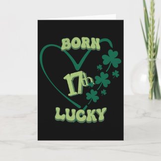 Tarjeta Nacido con suerte 17º Cumpleaños Día de San Patric