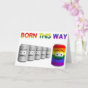 Tarjeta Nacido de esta manera LGBT Rainbow Stripe