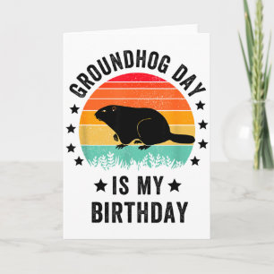 Tarjeta Nacido el 2 de febrero Día de la Marmota, Marmota 