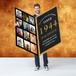 Tarjeta Nacido en 1944, 80° cumpleaños, Gigante de plantil<br><div class="desc">¡Celebra el 80 cumpleaños de tu ser querido con estilo! Esta tarjeta jumbo legendaria única en su especie presenta un estilo vintage negro y dorado y personaliza con el nombre y el año que elijas, además de tus 12 fotos favoritas. Regale un regalo único y memorable que traerá una sonrisa...</div>