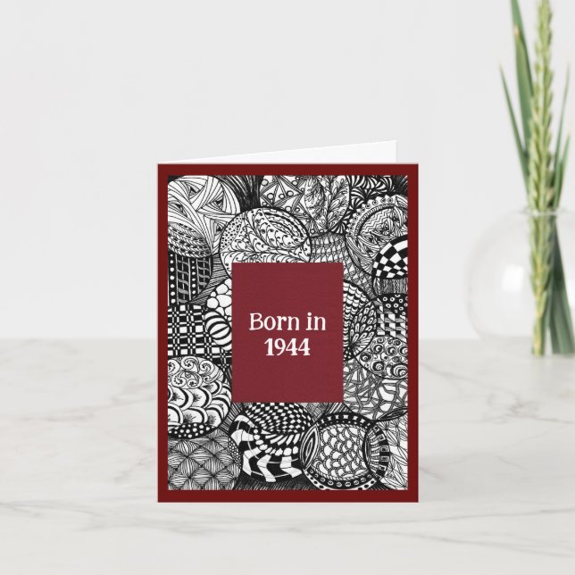 Tarjeta Nacido en 1944. Hechos divertidos (Anverso)