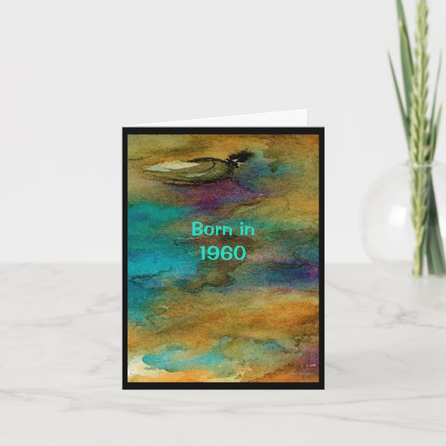 Tarjeta Nacido en 1960. Hechos divertidos (Anverso)