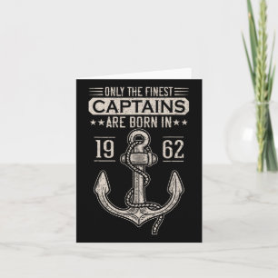 Tarjeta Nacido En 1962 Capitán De Barco De 60 Años Cumplea