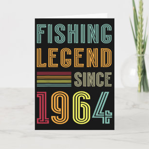 Tarjeta Nacido En 1964 Cumpleaños Pescador Retro Vintage 1