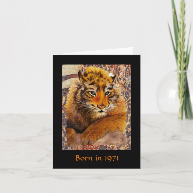 Tarjeta Nacido en 1971 Hechos divertidos de cumpleaños (Anverso)