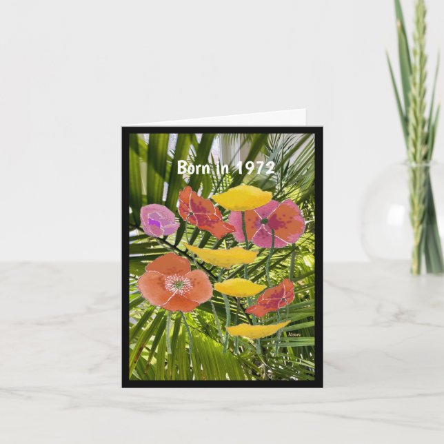 Tarjeta Nacido en 1972 Hechos divertidos (Anverso)