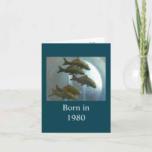 Tarjeta Nacido en 1980 Hechos divertidos de cumpleaños (Anverso)