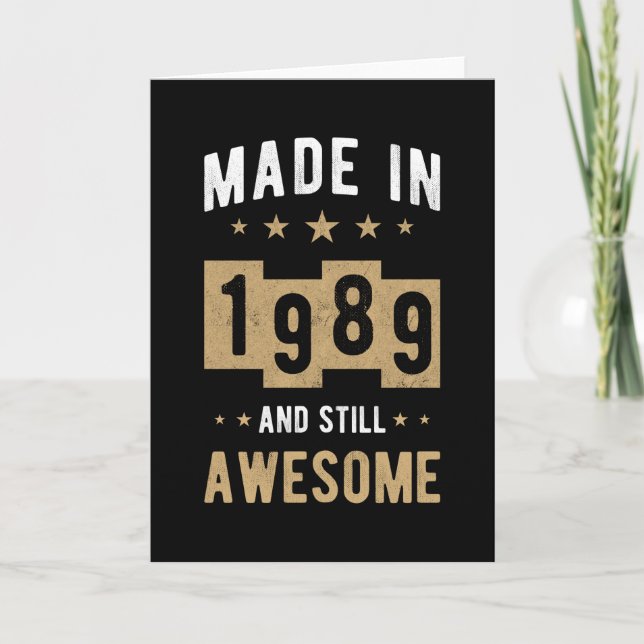 Tarjeta Nacido en 1989 Regalo de cumpleaños increíble (Anverso)