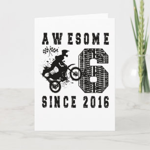 Tarjeta Nacido en 2016, 6.º regalo de cumpleaños, niño en