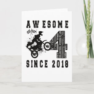 Tarjeta Nacido en 2018 4.º regalo de cumpleaños, niño suci