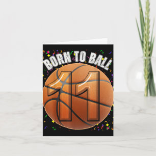 Tarjeta Nacido en Basketball 11º cumpleaños 11 niño Chica