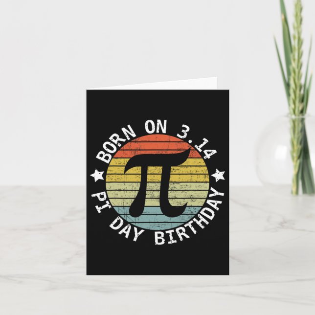 Tarjeta Nacido En El Día Pi Cumpleaños Feliz 14 De Marzo D (Anverso)
