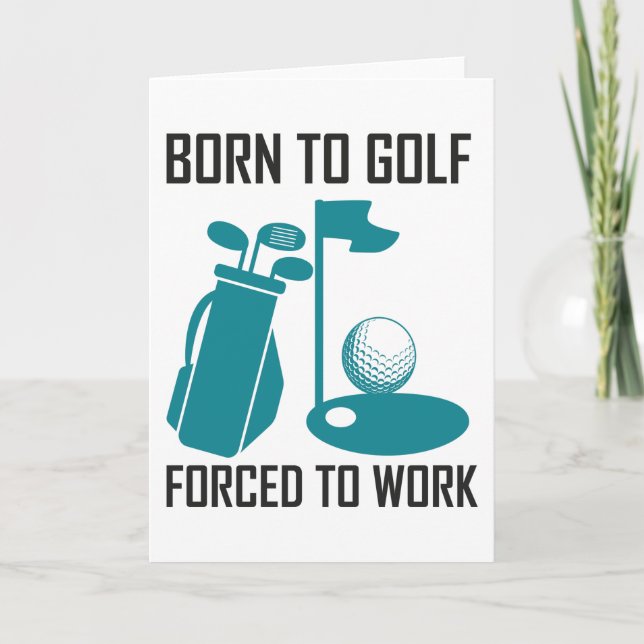 Tarjeta Nacido para jugar golf (Anverso)